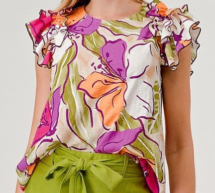 Top con estampado de flores
