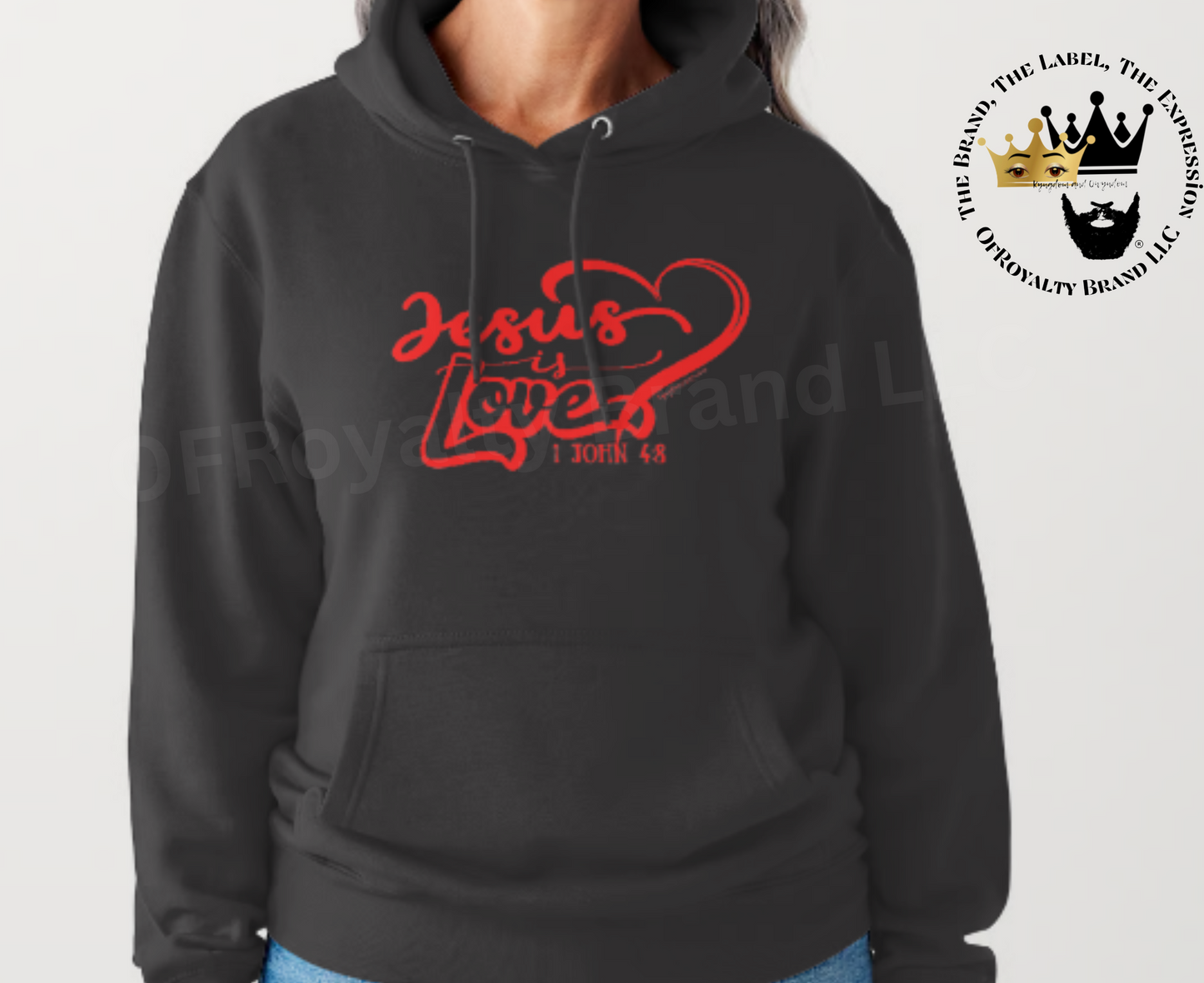 Jesús es amor sudadera con capucha