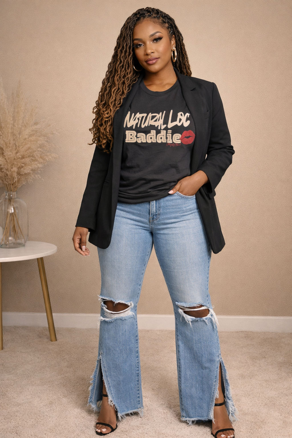 Natural Loc Baddie Tee