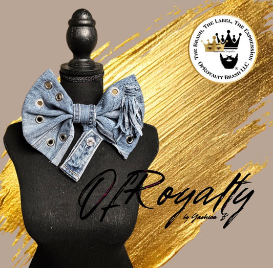 Ringed Denim Bow