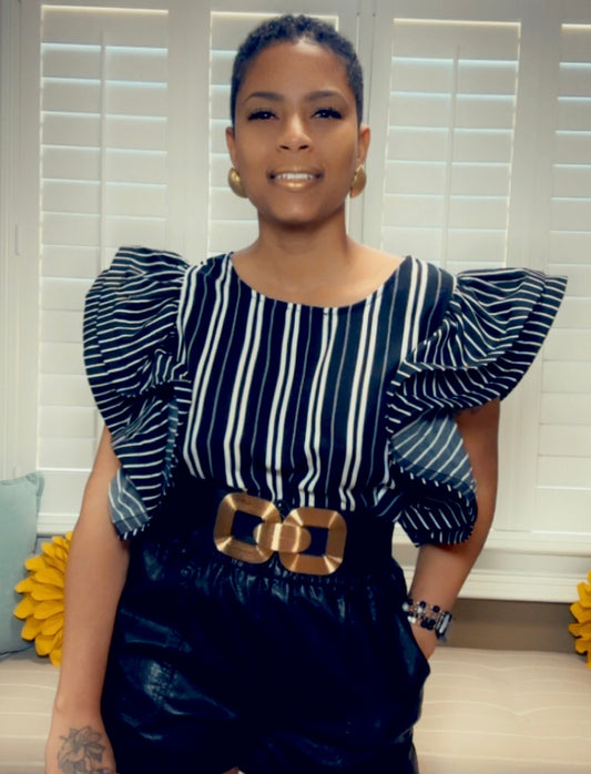 Striped Flutter Top
