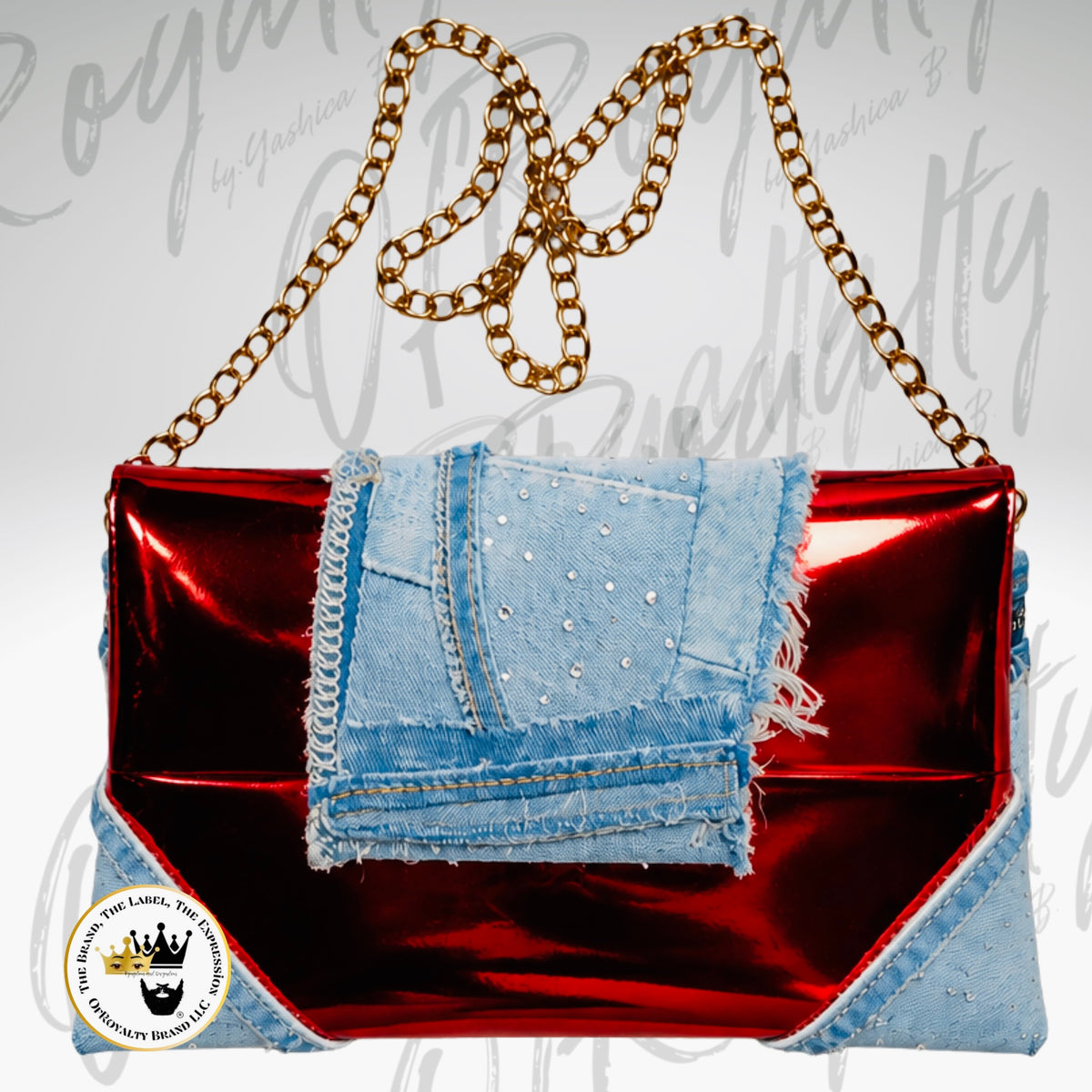 Metallic Touch and Denim Clutch