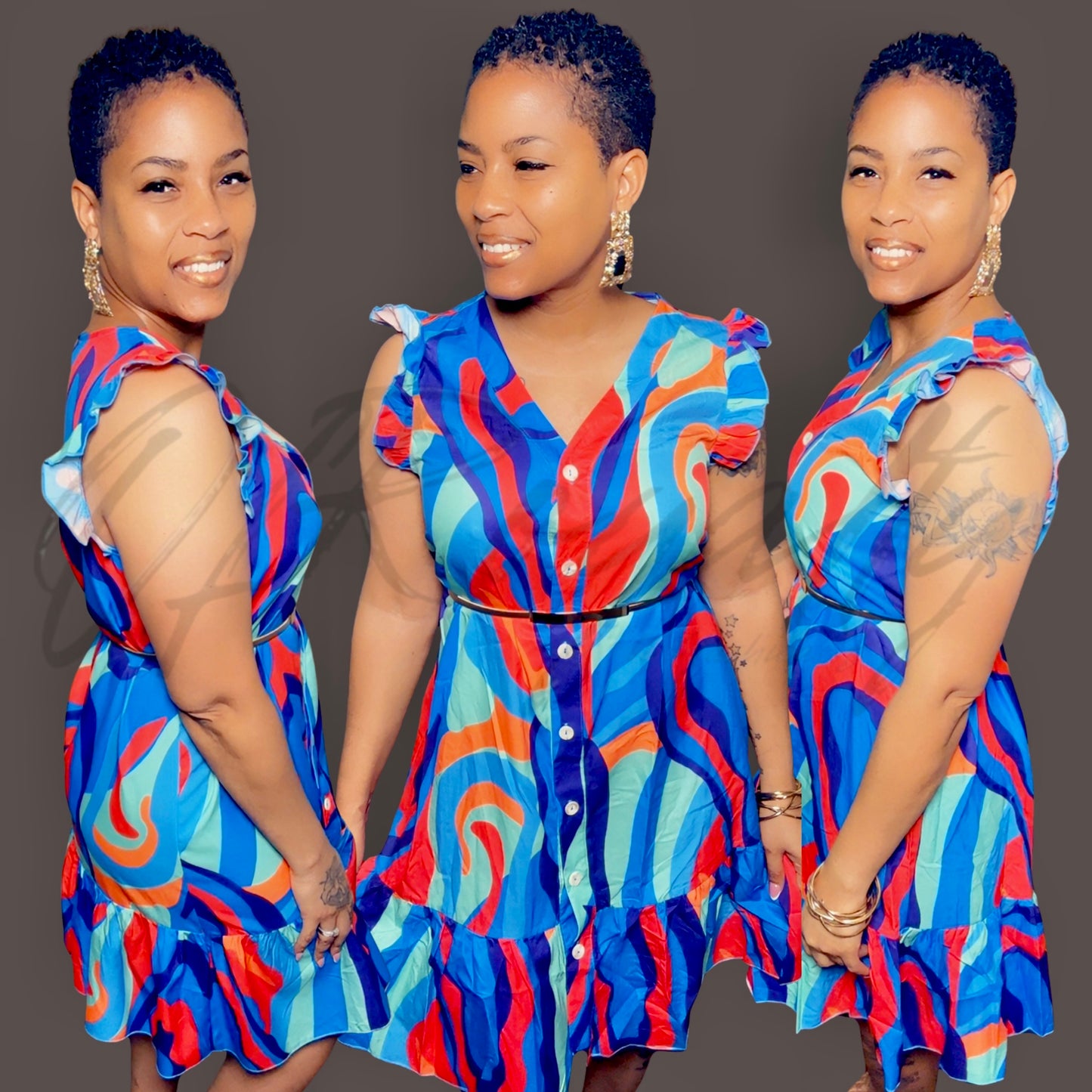 Marbled Smock Dress