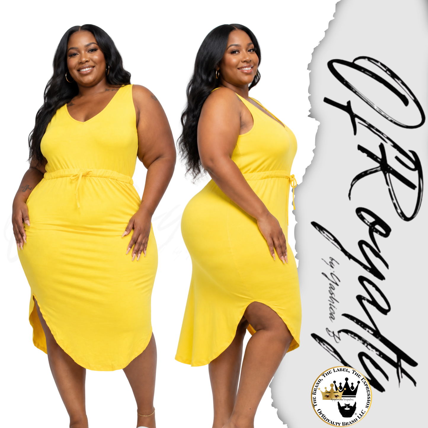 Vestido midi sin mangas-Talla grande