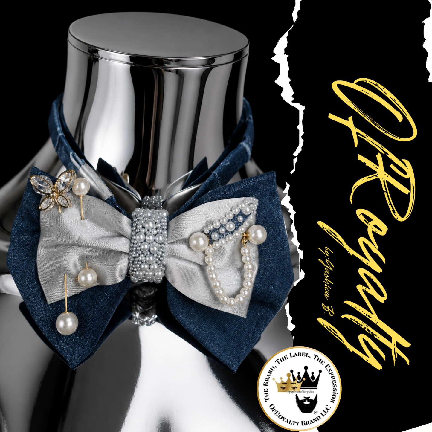 Denim-Pearl JunkISH BowTie