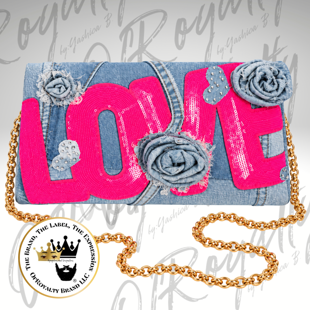 Clutch con toque metalizado