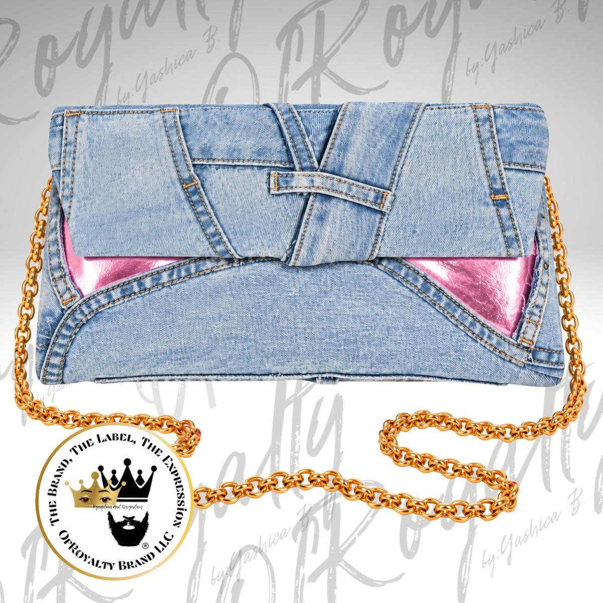 Clutch con toque metalizado